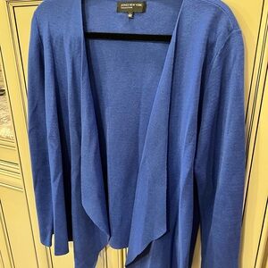 Jones New York Women's Open Front Blue Cardigan